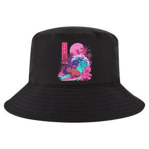 Japanese Capybara Surfing Wave Great Wave Japan Cool Comfort Performance Bucket Hat