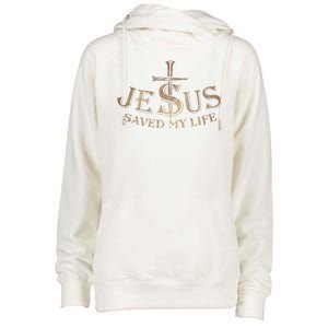 Jesus Christ Saved My Life Womens Funnel Neck Pullover Hood