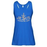 Jesus Christ Saved My Life Ladies Essential Flowy Tank