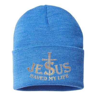 Jesus Christ Saved My Life Sustainable Knit Beanie