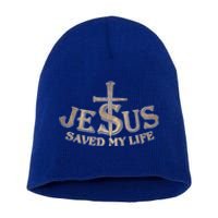 Jesus Christ Saved My Life Short Acrylic Beanie