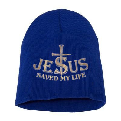 Jesus Christ Saved My Life Short Acrylic Beanie