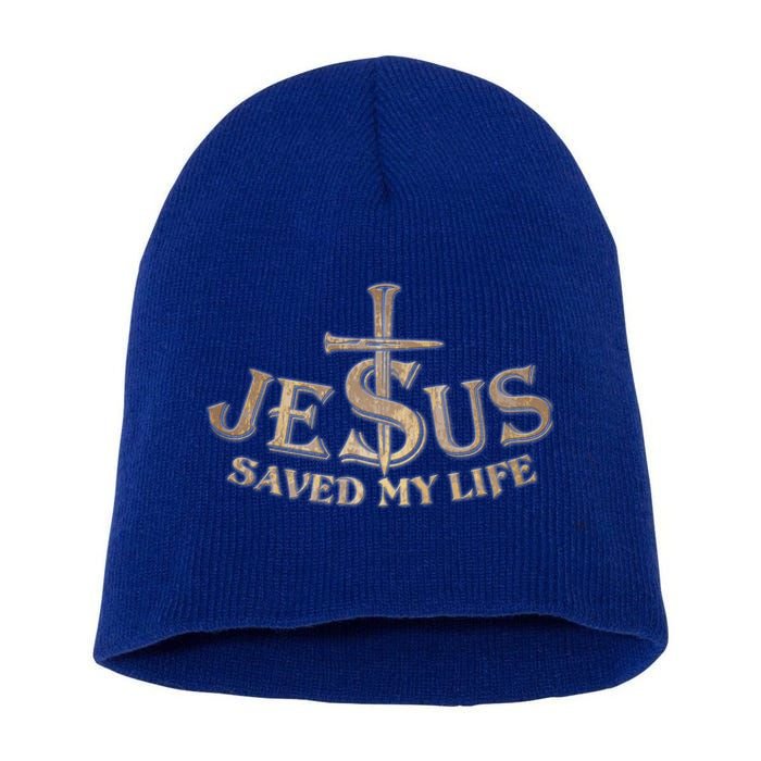 Jesus Christ Saved My Life Short Acrylic Beanie