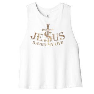 Jesus Christ Saved My Life Women's Racerback Cropped Tank