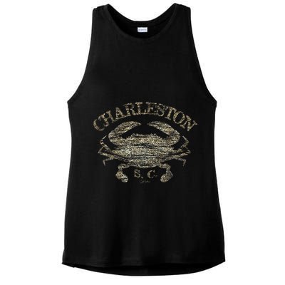 JCombs Charleston SC Atlantic Blue Crab Ladies PosiCharge Tri-Blend Wicking Tank