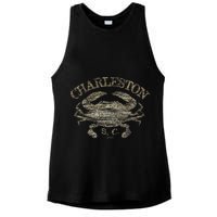 JCombs Charleston SC Atlantic Blue Crab Ladies PosiCharge Tri-Blend Wicking Tank