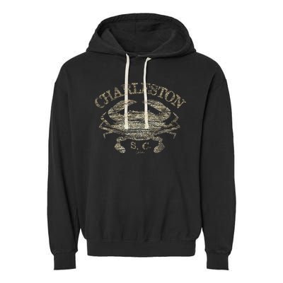 JCombs Charleston SC Atlantic Blue Crab Garment-Dyed Fleece Hoodie