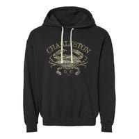 JCombs Charleston SC Atlantic Blue Crab Garment-Dyed Fleece Hoodie