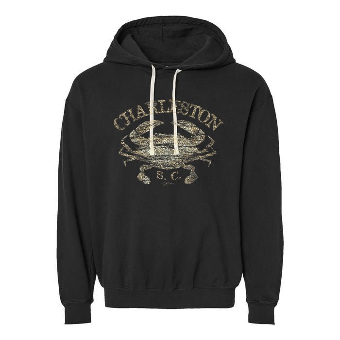 JCombs Charleston SC Atlantic Blue Crab Garment-Dyed Fleece Hoodie