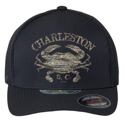 JCombs Charleston SC Atlantic Blue Crab Flexfit Unipanel Trucker Cap