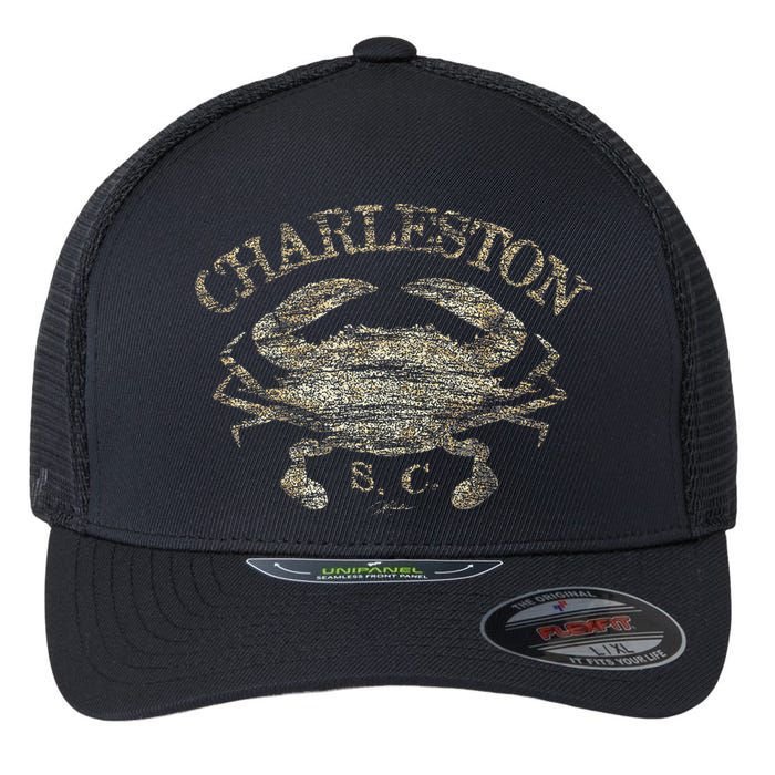 JCombs Charleston SC Atlantic Blue Crab Flexfit Unipanel Trucker Cap