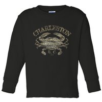 JCombs Charleston SC Atlantic Blue Crab Toddler Long Sleeve Shirt