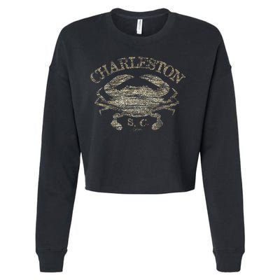 JCombs Charleston SC Atlantic Blue Crab Cropped Pullover Crew