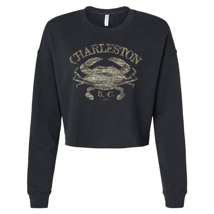 JCombs Charleston SC Atlantic Blue Crab Cropped Pullover Crew