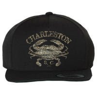 JCombs Charleston SC Atlantic Blue Crab Wool Snapback Cap