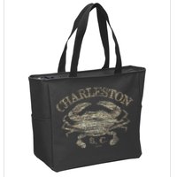JCombs Charleston SC Atlantic Blue Crab Zip Tote Bag