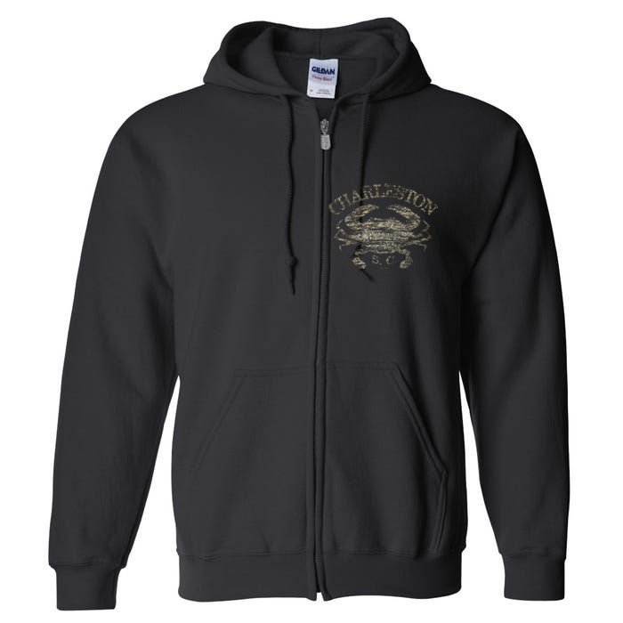 JCombs Charleston SC Atlantic Blue Crab Full Zip Hoodie