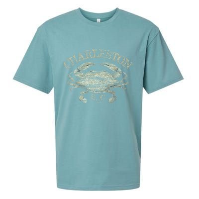 JCombs Charleston SC Atlantic Blue Crab Sueded Cloud Jersey T-Shirt