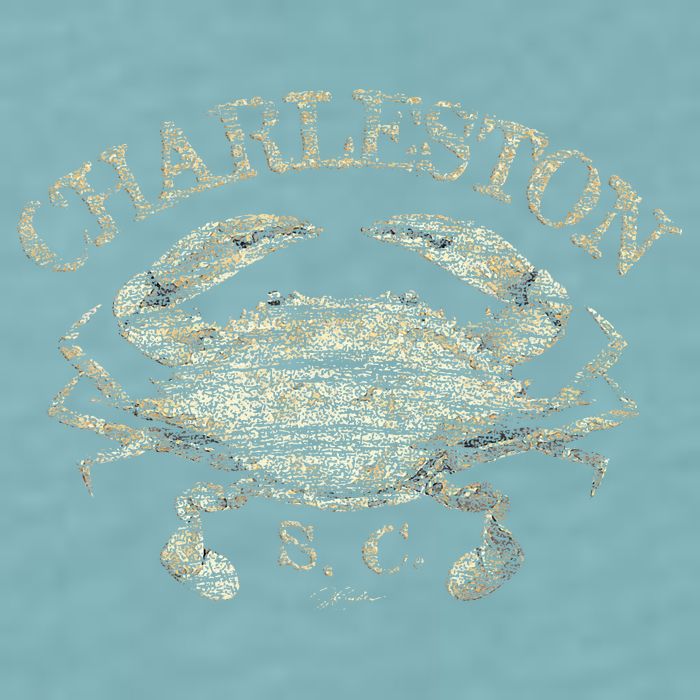 JCombs Charleston SC Atlantic Blue Crab Sueded Cloud Jersey T-Shirt