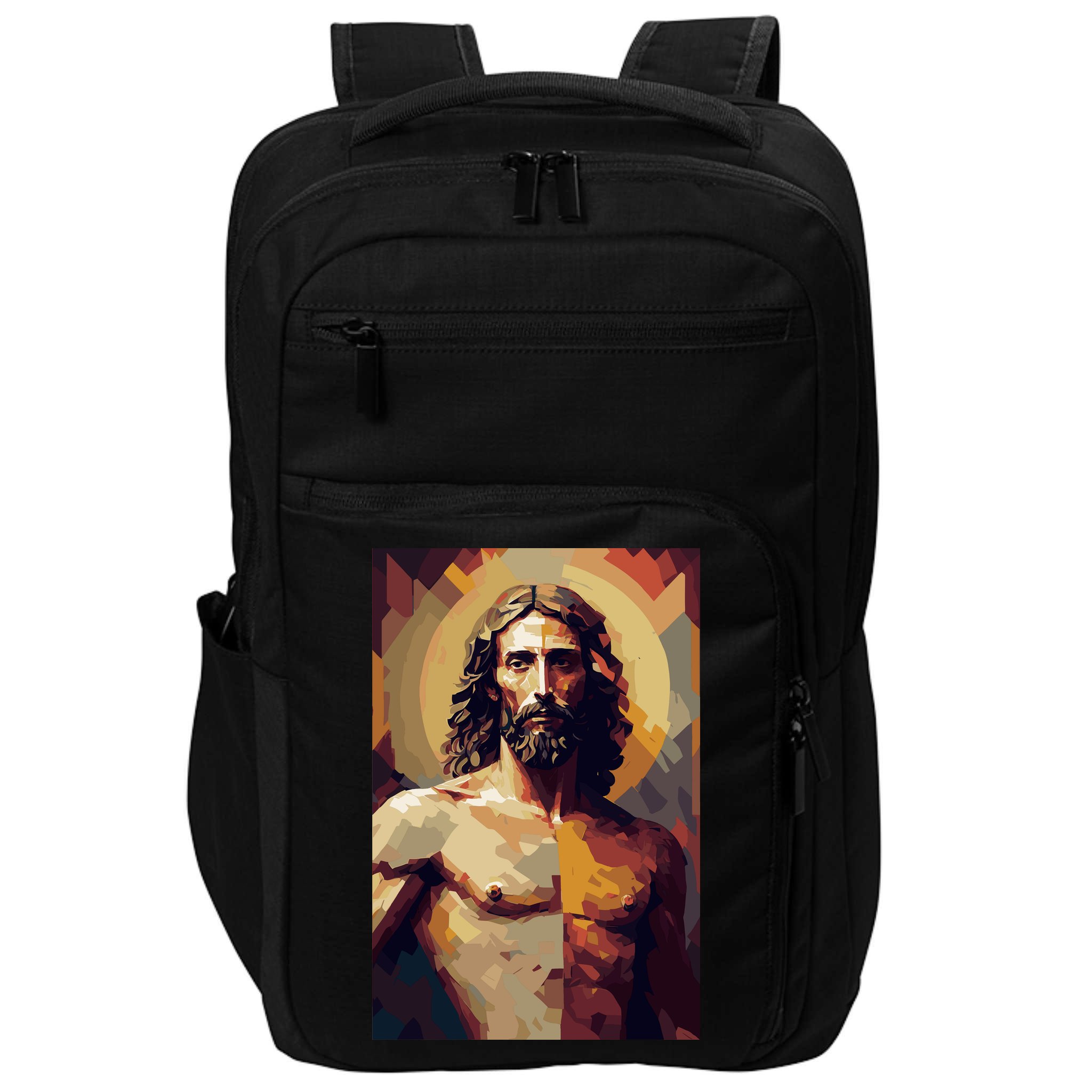 Jesus Christ Stained Glass Art Impact Tech Backpack