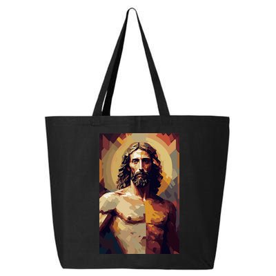Jesus Christ Stained Glass Art 25L Jumbo Tote