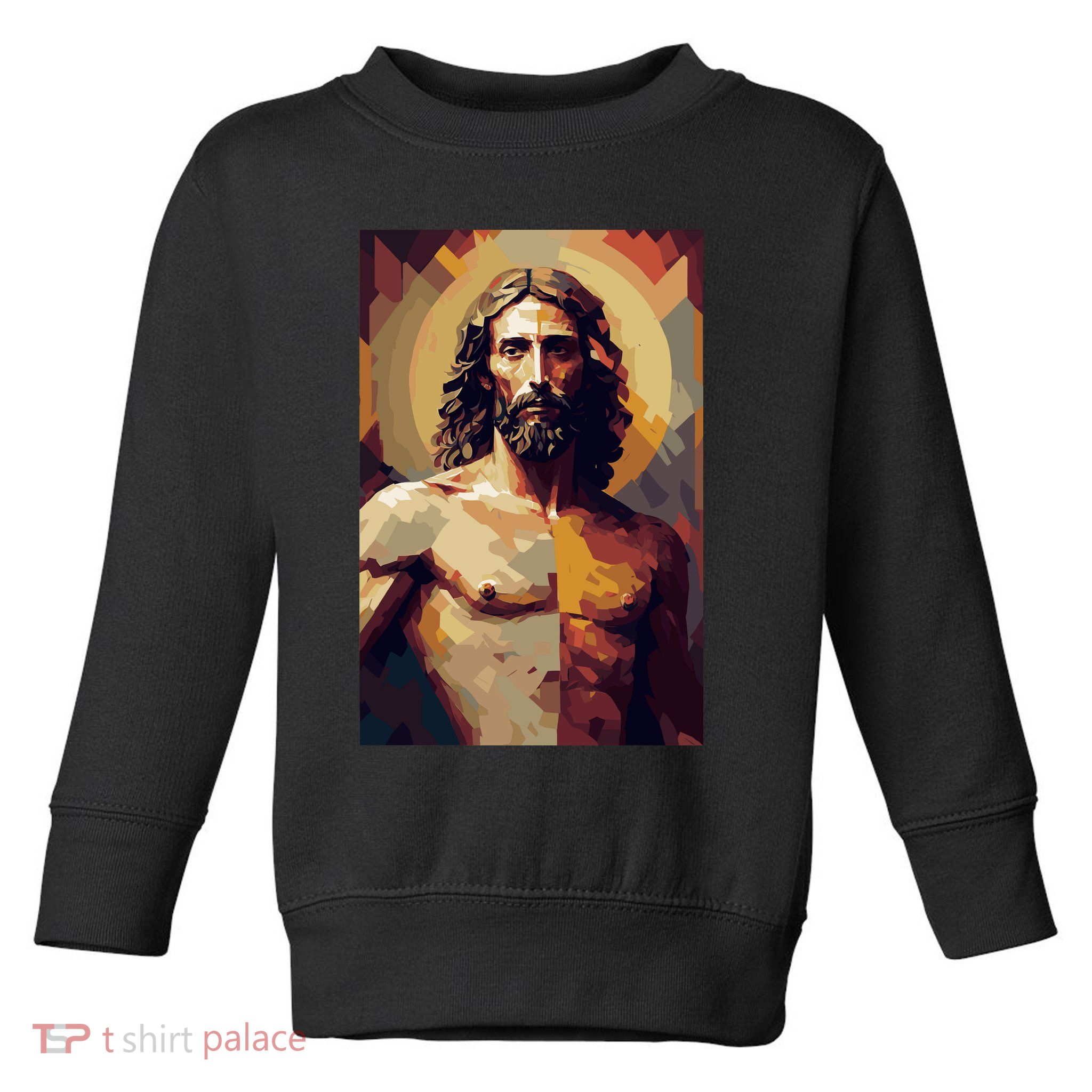 Jesus Christ Stained Glass Art Toddler Sweatshirt