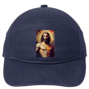 Jesus Christ Stained Glass Art 7-Panel Snapback Hat