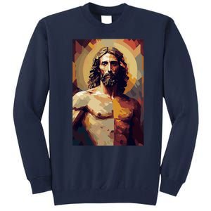 Jesus Christ Stained Glass Art Tall Sweatshirt