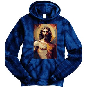 Jesus Christ Stained Glass Art Tie Dye Hoodie