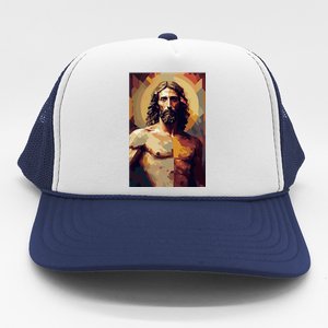 Jesus Christ Stained Glass Art Trucker Hat