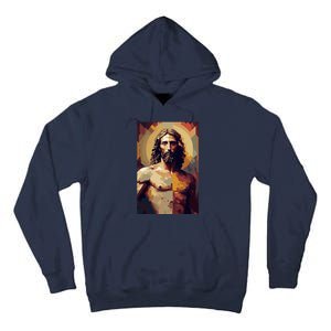 Jesus Christ Stained Glass Art Tall Hoodie