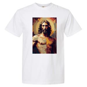 Jesus Christ Stained Glass Art Garment-Dyed Heavyweight T-Shirt