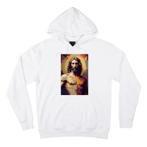 Jesus Christ Stained Glass Art Hoodie