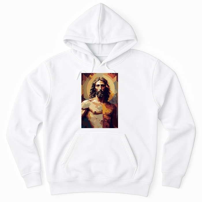 Jesus Christ Stained Glass Art Hoodie