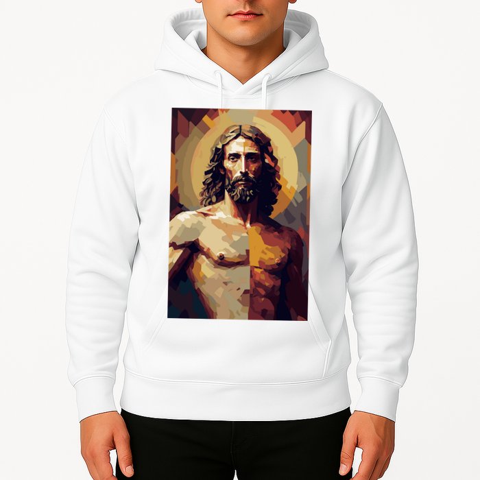Jesus Christ Stained Glass Art Hoodie