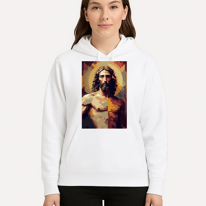 Jesus Christ Stained Glass Art Hoodie