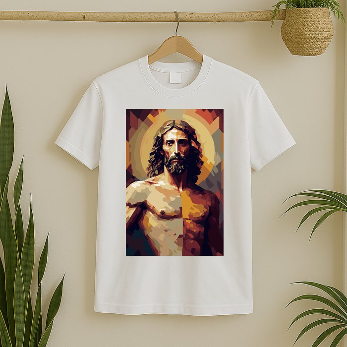 Jesus Christ Stained Glass Art T-Shirt