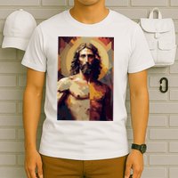 Jesus Christ Stained Glass Art T-Shirt