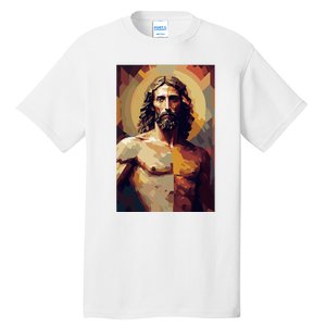 Jesus Christ Stained Glass Art Tall T-Shirt