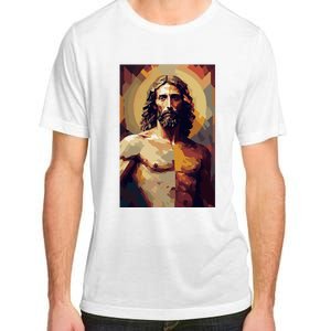 Jesus Christ Stained Glass Art Adult ChromaSoft Performance T-Shirt