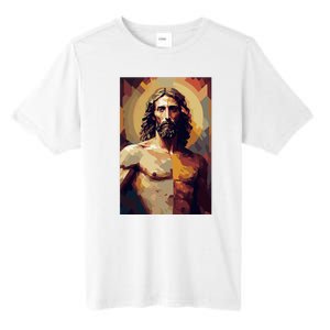 Jesus Christ Stained Glass Art Tall Fusion ChromaSoft Performance T-Shirt