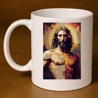 Jesus Christ Stained Glass Art 11oz C Handle Ceramic Mug