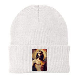 Jesus Christ Stained Glass Art Knit Cap Winter Beanie