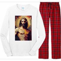 Jesus Christ Stained Glass Art Long Sleeve Pajama Set