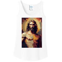 Jesus Christ Stained Glass Art Ladies Essential Tank