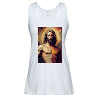 Jesus Christ Stained Glass Art Ladies Essential Flowy Tank