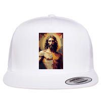 Jesus Christ Stained Glass Art Flatbill Hat