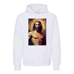 Jesus Christ Stained Glass Art Premium Hoodie