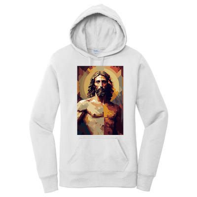 Jesus Christ Stained Glass Art Women's Pullover Hoodie