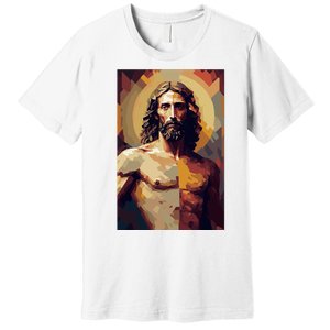 Jesus Christ Stained Glass Art Premium T-Shirt